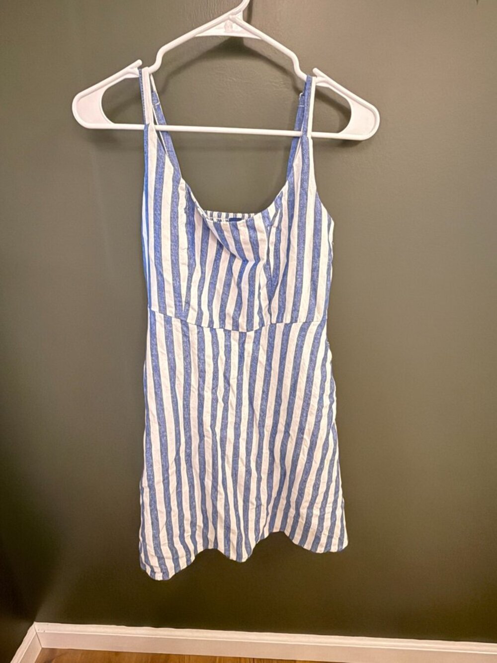 Old Navy Blue and White Striped Sundress Small